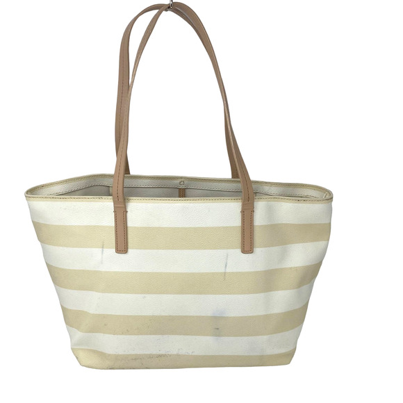 kate spade new york Handbags - Kate Spade New York Cream Beige Nautical Striped Handbag Tote Purse FLAWED